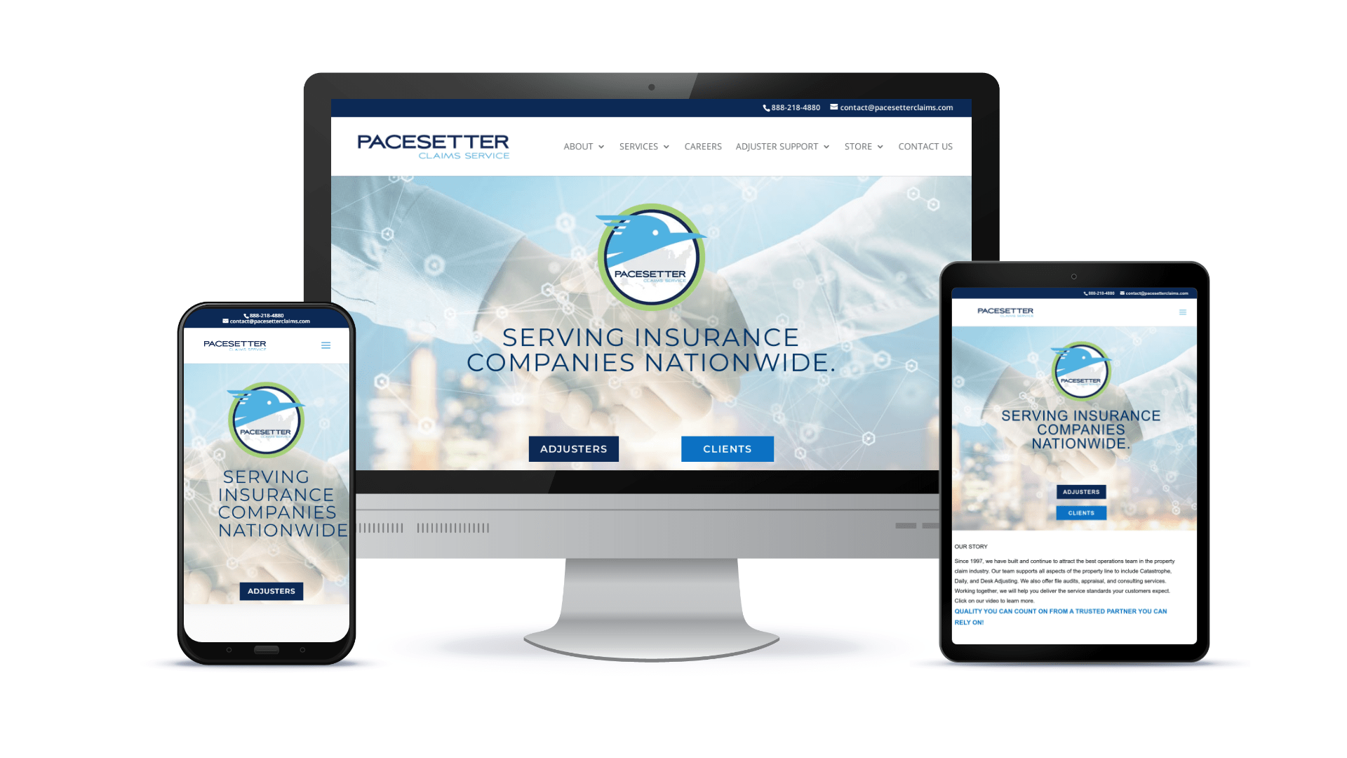 Tulsa website design for Pacesetter Claims by D2 Branding