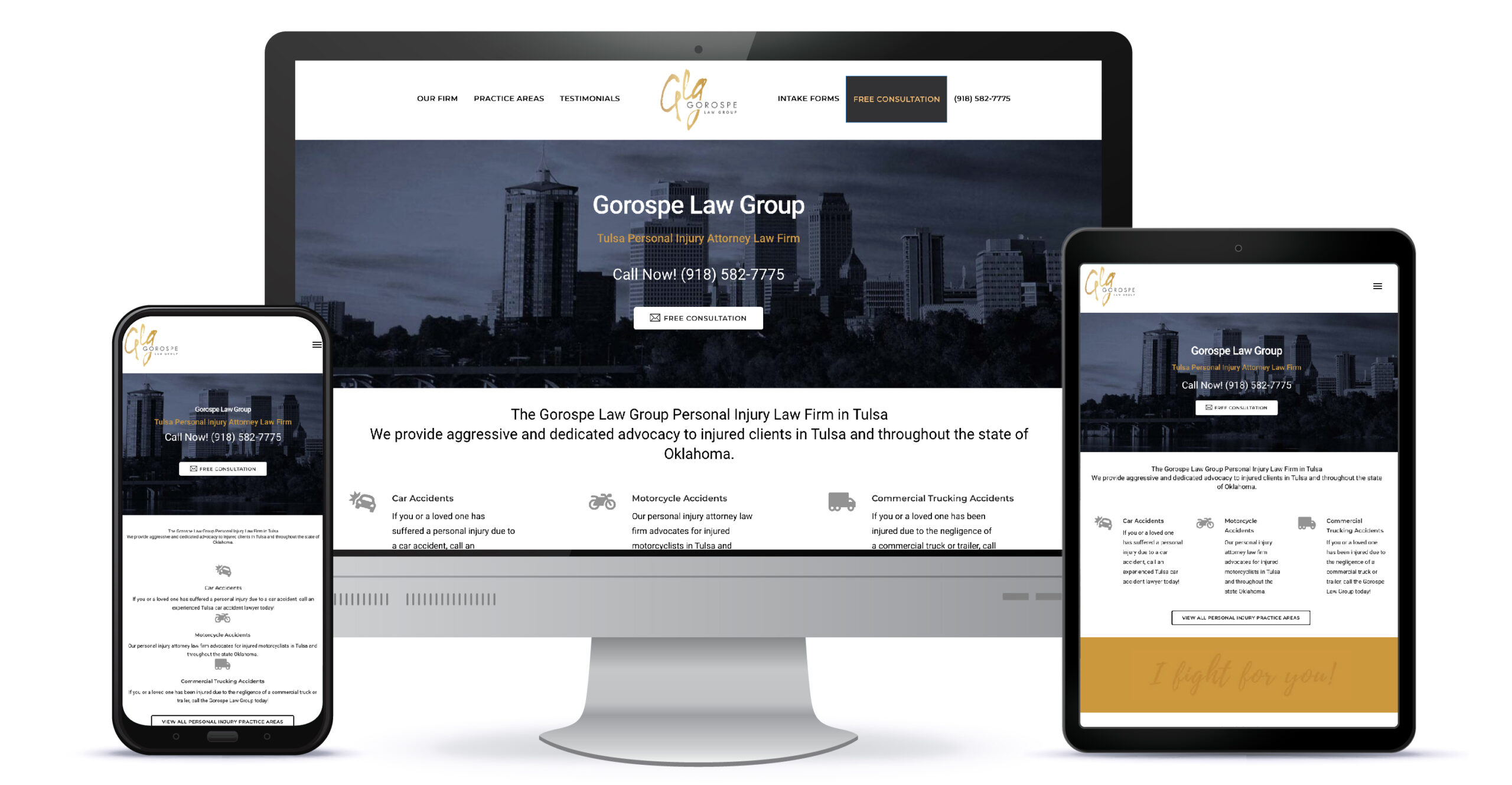 Tulsa website design for Gorospe Law Group by D2 Branding