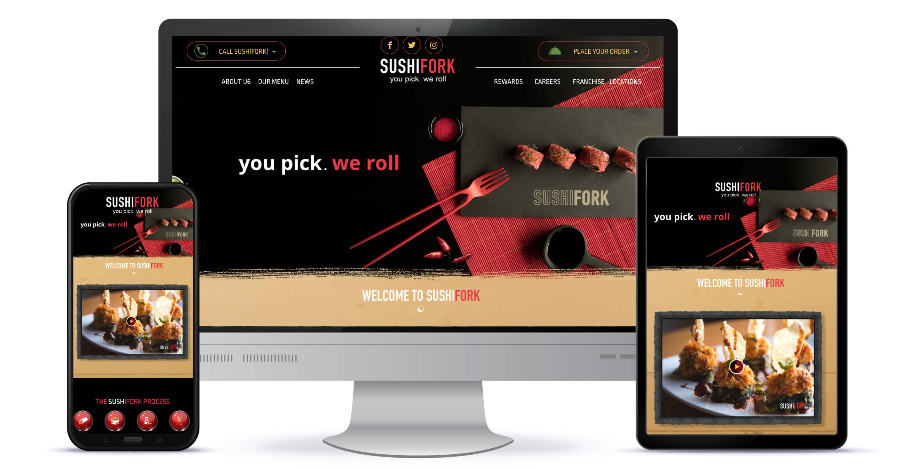 Website design for SushiFork by D2 Branding in Tulsa