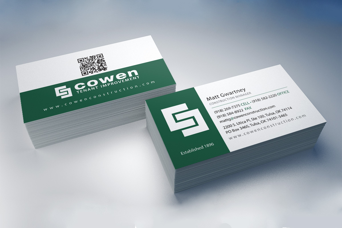 Cowen Construction business card design