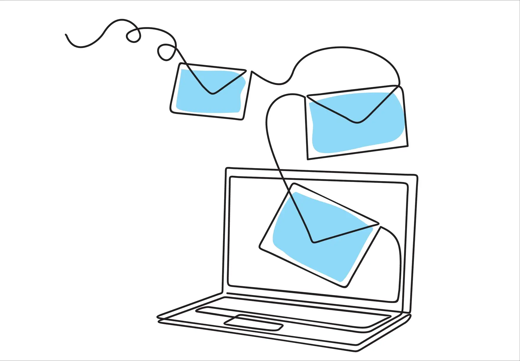 email-list-building-tips How to build an email list: laptop illustration showing email list building strategies