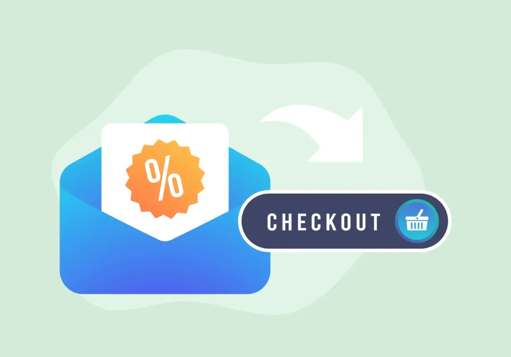 Abandoned cart emails example showing discount offer and checkout button