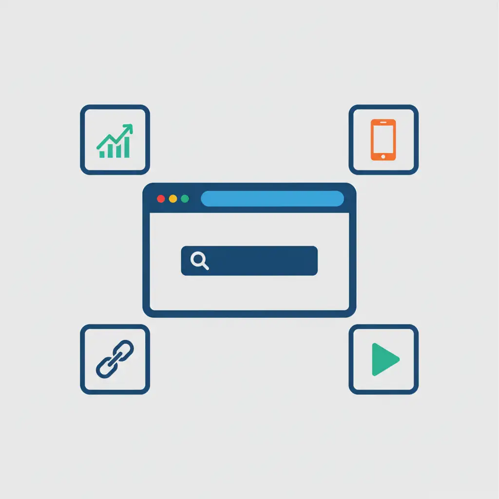 Infographic of 2025 seo trends, including visual search and mobile optimization.