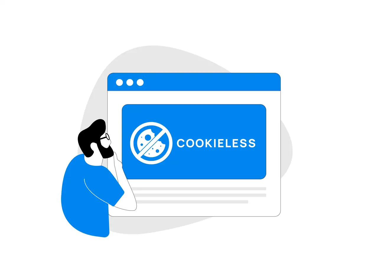 A man considers first-party data marketing in a cookieless digital world.