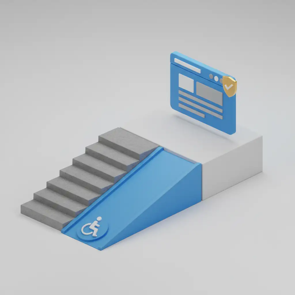3D ramp showing how accessibility standards (WCAG) provide a better path for users.